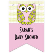 Baby shower Uil in een Tree/Pink, Swallowtail Bann Vlaggetjes (Derde vlag)