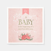 Baby shower uit winkelboekje Napkin Pink Girl Servetten (Voorkant)