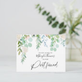 Baby shower uitgesteld Waterverf bloemengroen Aankondigingskaart (Staand voorkant)