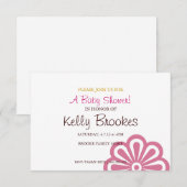 baby shower uitnodigen | Bloemd |Roze Kaart (Voorkant / Achterkant)