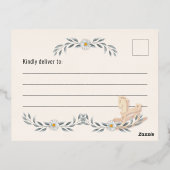 Baby shower uitnodigen | Briefkaart Folie Teddy Be (Achterkant)