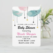 Baby shower uitnodigen feestdagenkaart (Staand voorkant)