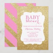 Baby shower Uitnodigen - Glitterd Kaart (Voorkant / Achterkant)