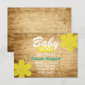 baby shower uitnodigen | Houtdouche Kaart (Voorkant / Achterkant)