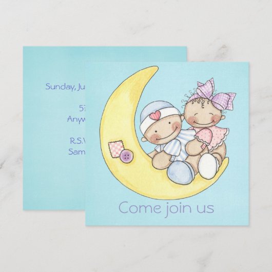 baby shower uitnodigen kaart (Voorkant / Achterkant)