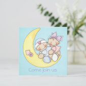 baby shower uitnodigen kaart (Staand voorkant)