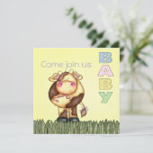 baby shower uitnodigen kaart (Staand voorkant)