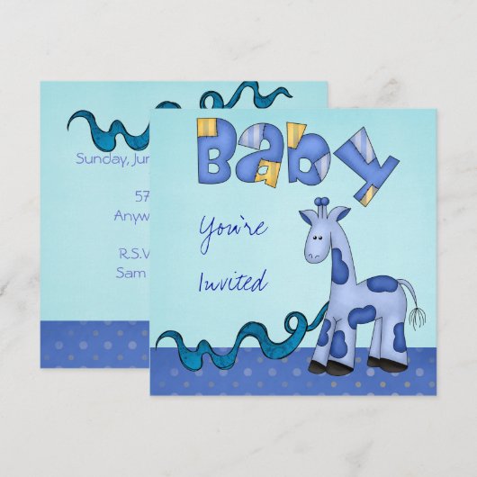 baby shower uitnodigen kaart (Voorkant / Achterkant)