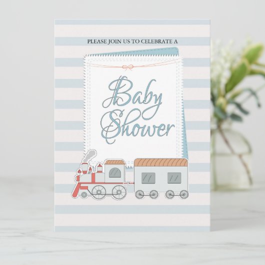 Baby shower uitnodigen kaart (Staand voorkant)