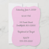 baby shower uitnodigen kaart (Achterkant)