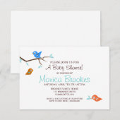 Baby shower uitnodigen | Little Birdie Boy White Kaart (Voorkant / Achterkant)