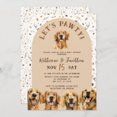 Baby shower uitnodigen met Golden Retrievers Kaart (Voorkant / Achterkant)