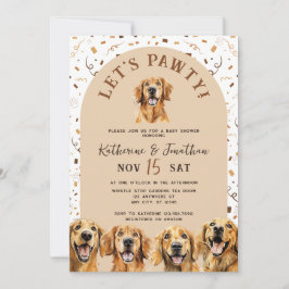 Baby shower uitnodigen met Golden Retrievers Kaart