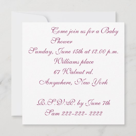 Baby shower Uitnodigen met schattig babygirl Uil Kaart (Achterkant)