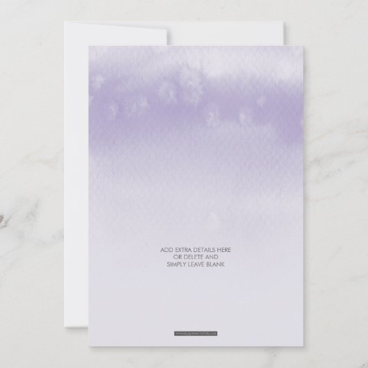 BABY SHOWER UITNODIGEN ombre waterverf mint paarse Kaart (Achterkant)