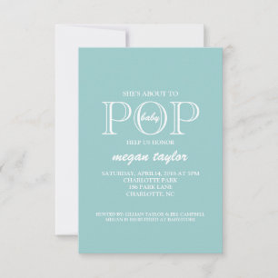baby shower uitnodigen POP blu Kaart