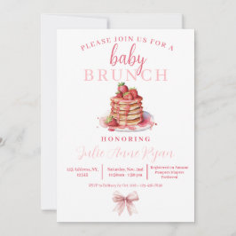 Baby shower Uitnodigen - Roze Bow Brunch! Kaart