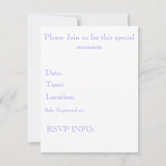 baby shower Uitnodiging (Achterkant)