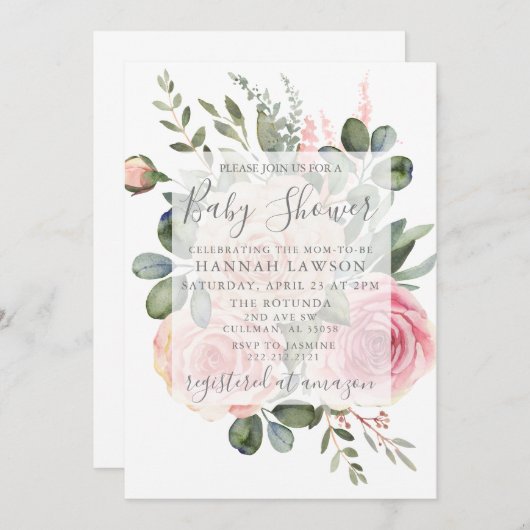 Baby shower Uitnodiging (Voorkant / Achterkant)