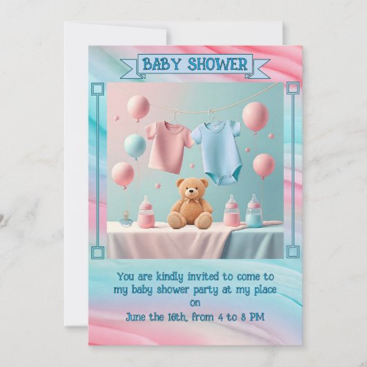 " BABY SHOWER UITNODIGING " (Voorkant)
