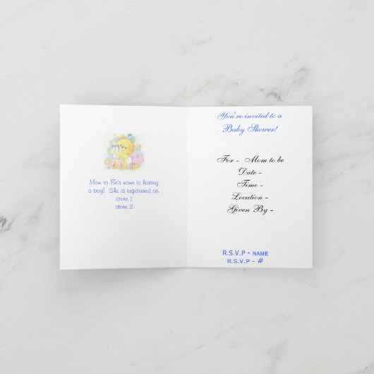 Baby shower-uitnodiging (Binnen)