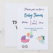 Baby shower Uitnodiging (Voorkant / Achterkant)