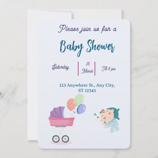 Baby shower Uitnodiging (Voorkant)
