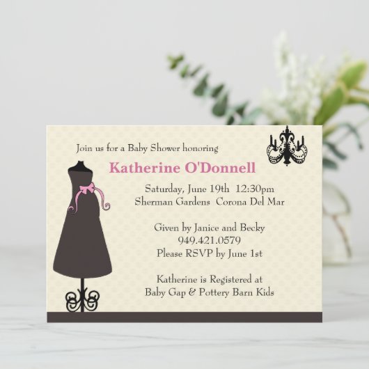 baby shower Uitnodiging (Staand voorkant)