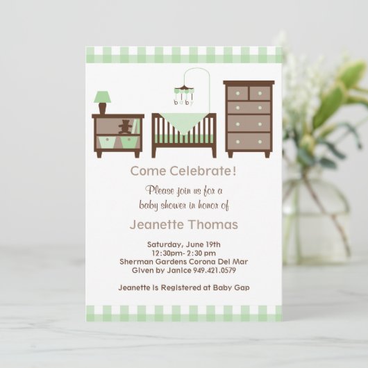 baby shower Uitnodiging (Staand voorkant)