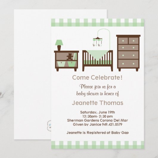 baby shower Uitnodiging (Voorkant / Achterkant)