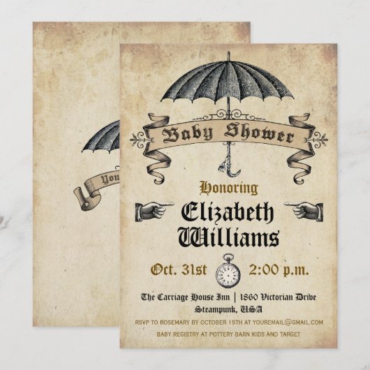 Baby shower Uitnodiging (Voorkant / Achterkant)