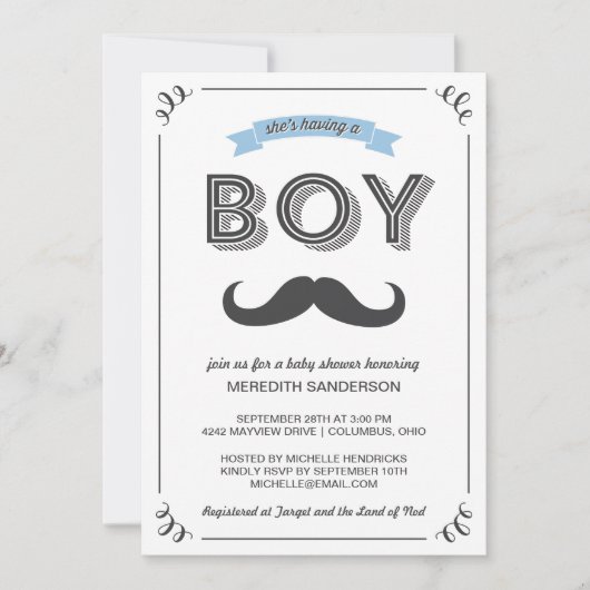  Baby shower Uitnodiging (Voorkant)