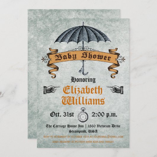 Baby shower Uitnodiging (Voorkant / Achterkant)