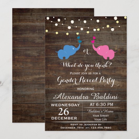 Baby shower Uitnodiging (Voorkant / Achterkant)