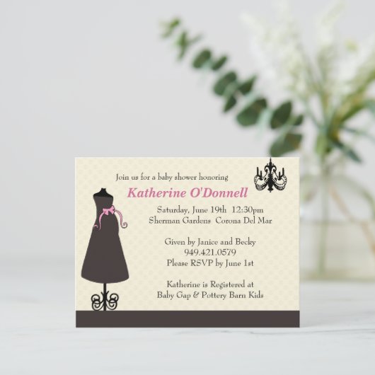 Baby shower Uitnodiging (Staand voorkant)