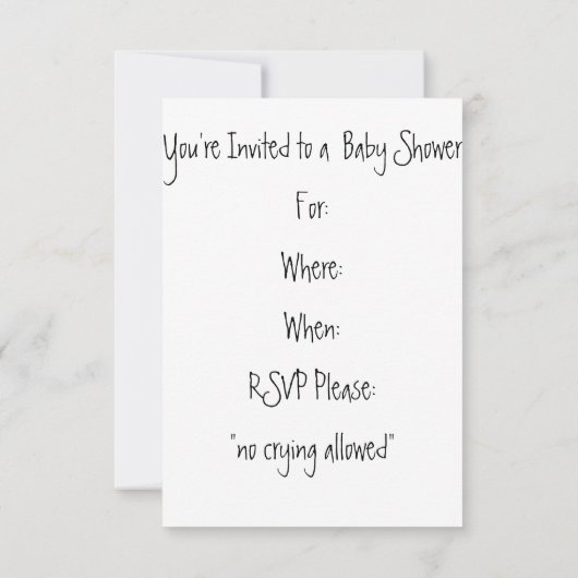 baby shower Uitnodiging (Achterkant)