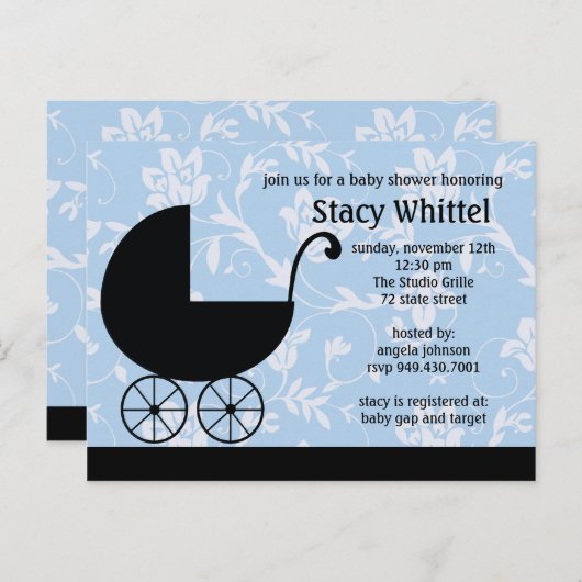 Baby shower Uitnodiging (Voorkant / Achterkant)