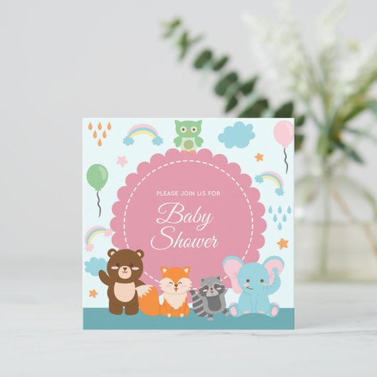 Baby shower Uitnodiging (Staand voorkant)