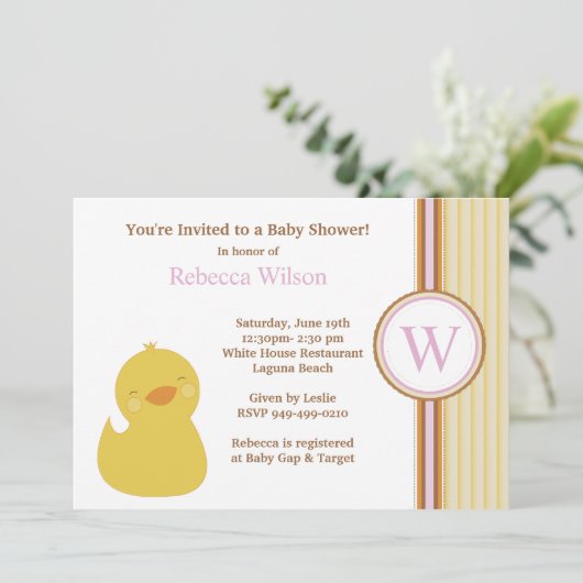 baby shower Uitnodiging (Staand voorkant)