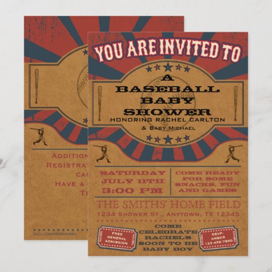  Baby shower Uitnodiging (Voorkant / Achterkant)