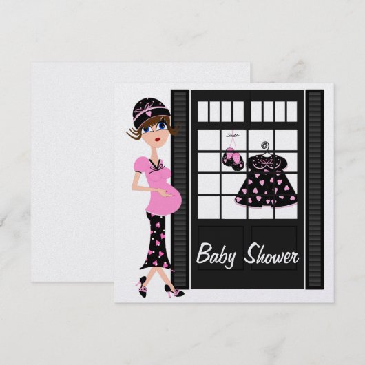 Baby shower Uitnodiging (Voorkant / Achterkant)