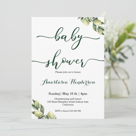 Baby shower Uitnodiging (Staand voorkant)