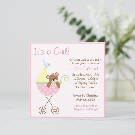 Baby shower Uitnodiging (Staand voorkant)