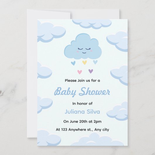 Baby shower Uitnodiging (Voorkant)
