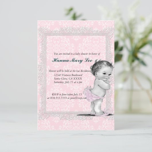  Baby shower Uitnodiging (Staand voorkant)