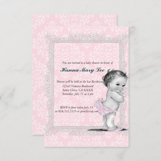  Baby shower Uitnodiging (Voorkant / Achterkant)