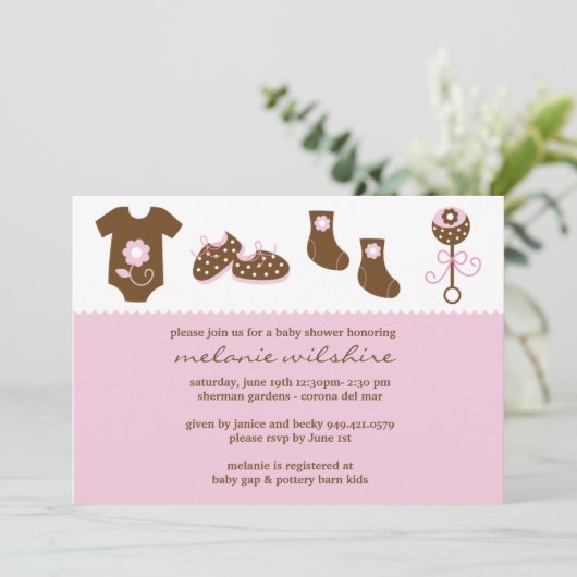 baby shower Uitnodiging (Staand voorkant)