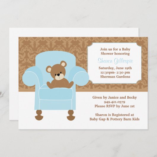 baby shower Uitnodiging (Voorkant / Achterkant)