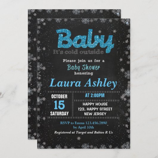 Baby shower Uitnodiging (Voorkant / Achterkant)