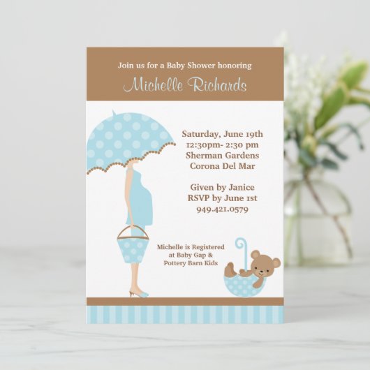 baby shower Uitnodiging (Staand voorkant)